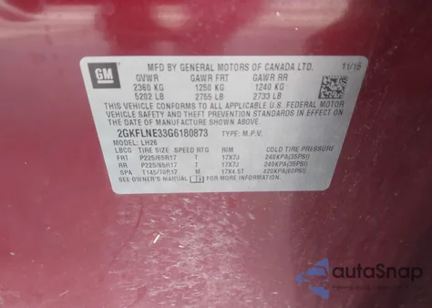 2016 GMC Terrain Sle-2 z USA, uszkodzony, nr VIN 2GKFLNE33G6180873